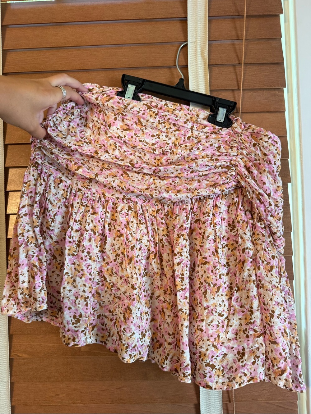 MINKPINK Pink Floral Smocked Mini Skirt
